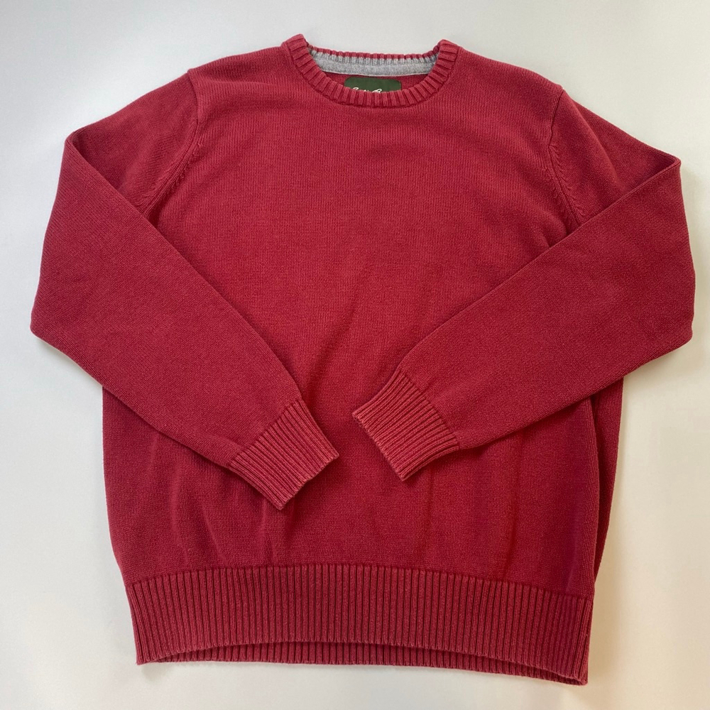 Eddie Bauer Sweater Mens XL TALL Red Crewneck Classic Preppy Heritage Minimal